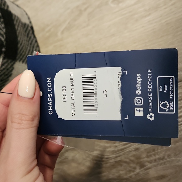 Chaps largw mens flannel, grey and black, soft material - Picture 4 of 5